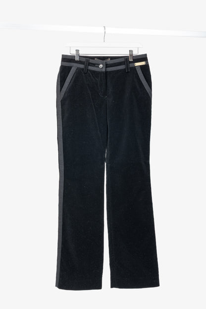 Louis Vuitton Black Corduroy Tonal-Trim Bootcut Pants
