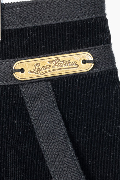 Louis Vuitton Black Corduroy Tonal-Trim Bootcut Pants