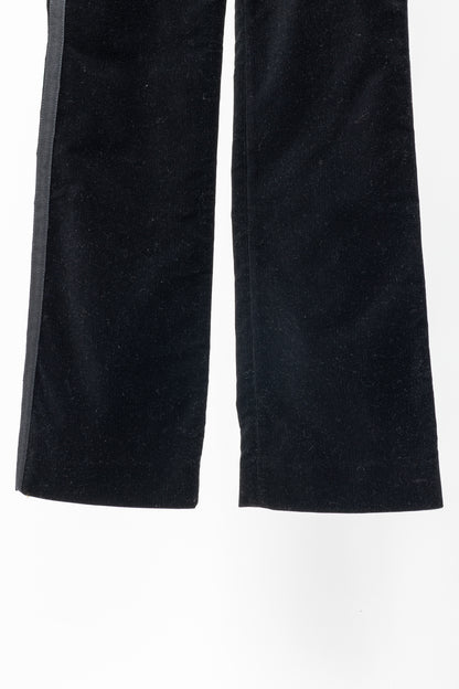 Louis Vuitton Black Corduroy Tonal-Trim Bootcut Pants