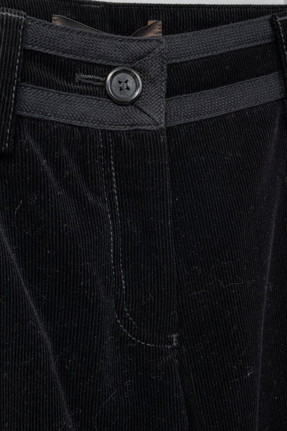 Louis Vuitton Black Corduroy Tonal-Trim Bootcut Pants
