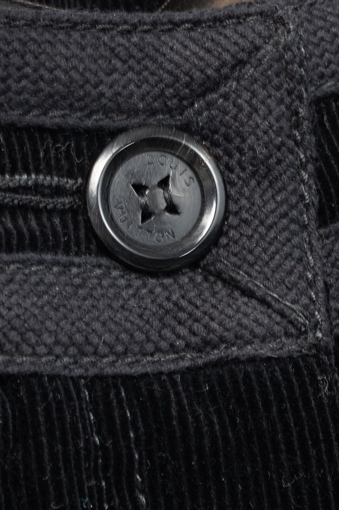 Louis Vuitton Black Corduroy Tonal-Trim Bootcut Pants