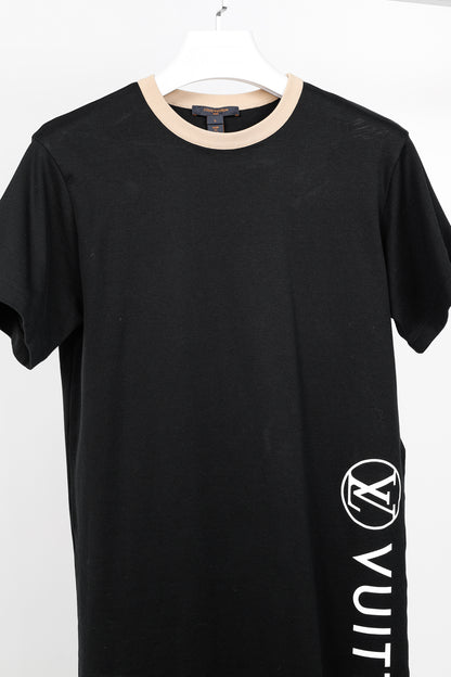 Louis Vuitton Vuittamins Black Cotton Jersey Logo T-Shirt Dress