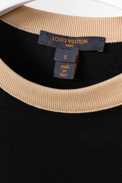 Louis Vuitton Vuittamins Black Cotton Jersey Logo T-Shirt Dress