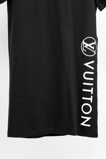 Louis Vuitton Vuittamins Black Cotton Jersey Logo T-Shirt Dress