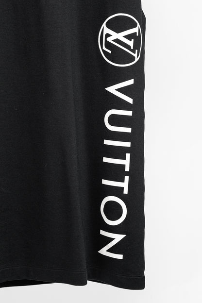 Louis Vuitton Vuittamins Black Cotton Jersey Logo T-Shirt Dress