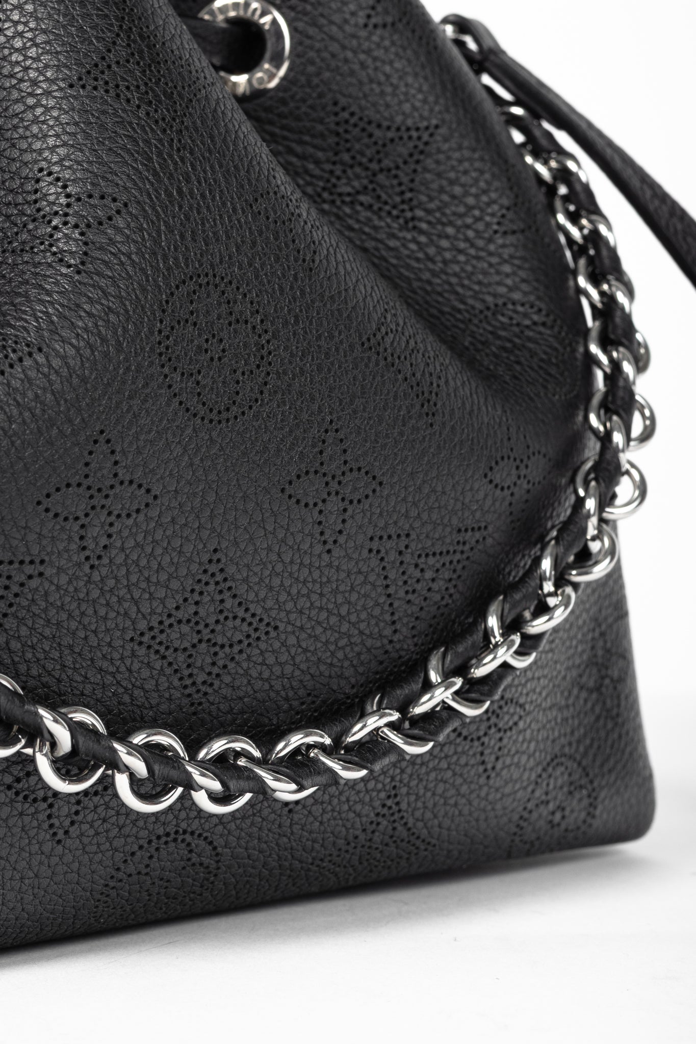 Louis Vuitton Bella Black Mahina Leather Bucket Bag