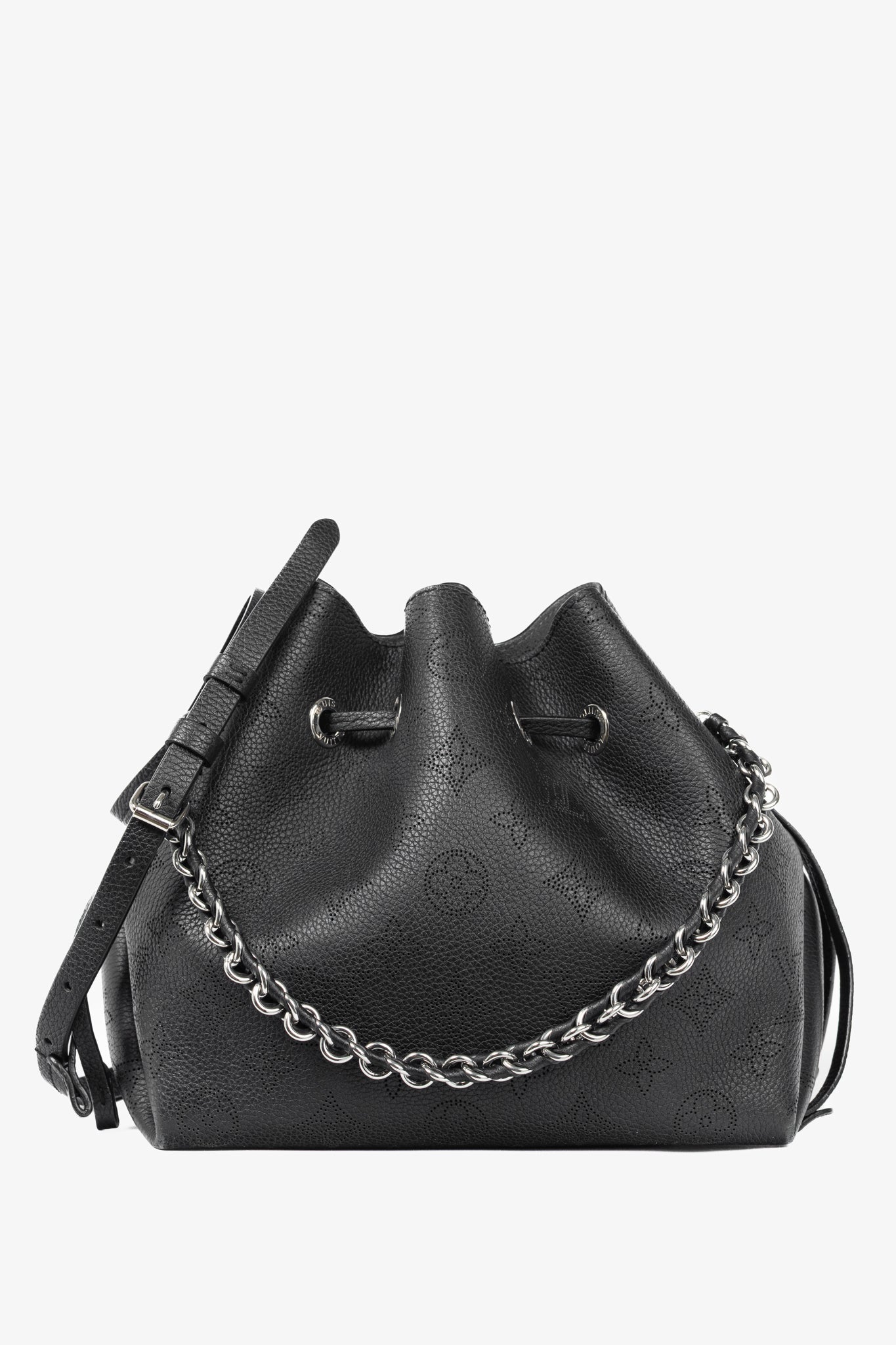 Louis Vuitton Bella Black Mahina Leather Bucket Bag