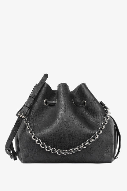 Louis Vuitton Bella Black Mahina Leather Bucket Bag
