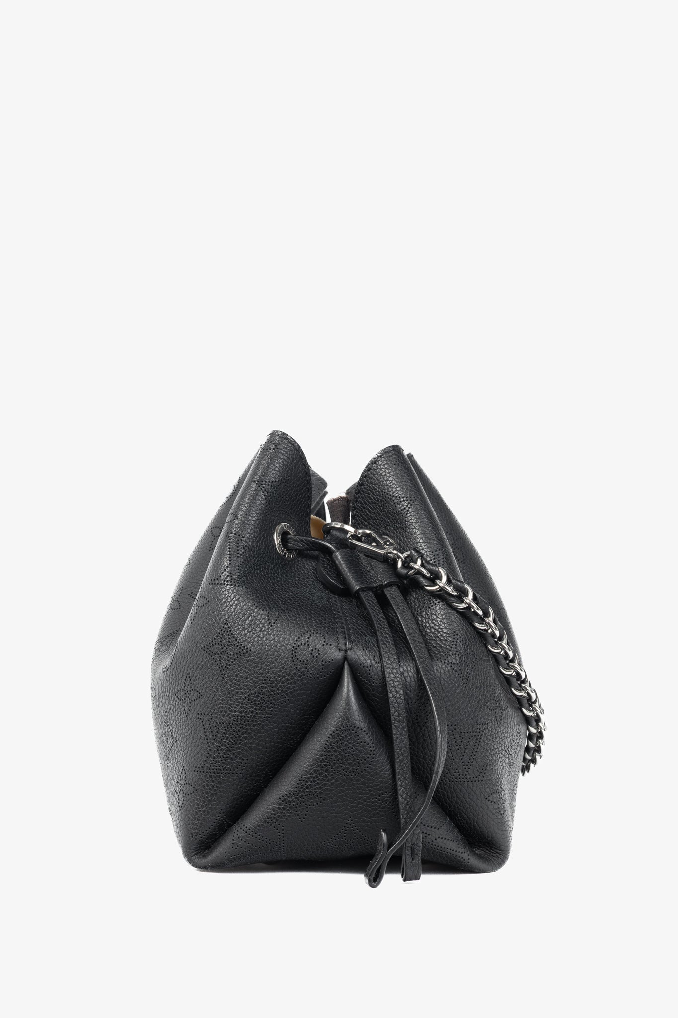 Louis Vuitton Bella Black Mahina Leather Bucket Bag