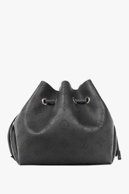 Louis Vuitton Bella Black Mahina Leather Bucket Bag