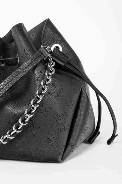 Louis Vuitton Bella Black Mahina Leather Bucket Bag