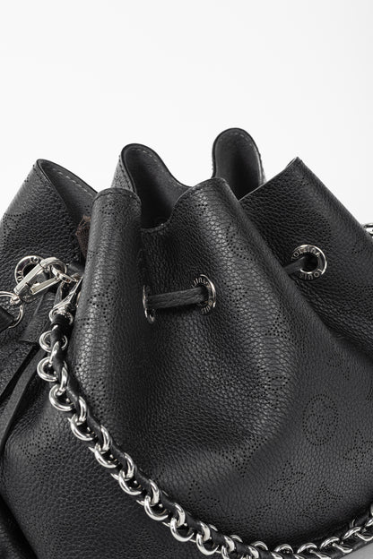 Louis Vuitton Bella Black Mahina Leather Bucket Bag