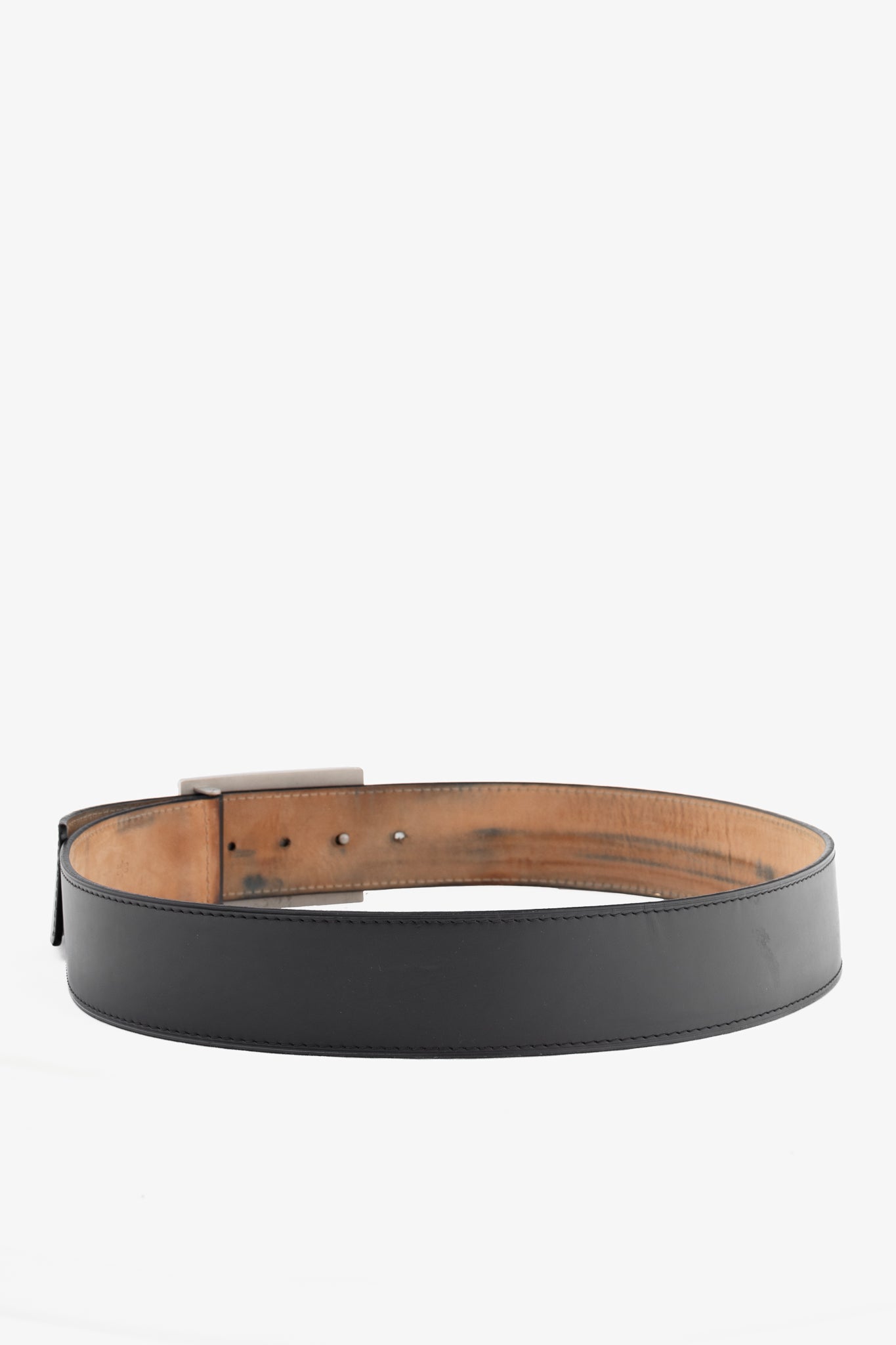 Louis Vuitton Jeans 45 Black Leather "Traveling Requisites" Belt