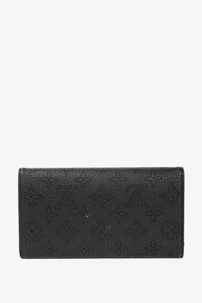 Louis Vuitton Amelia Black Mahina Perforated Leather Wallet