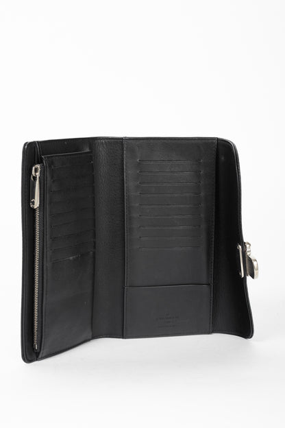 Louis Vuitton Amelia Black Mahina Perforated Leather Wallet