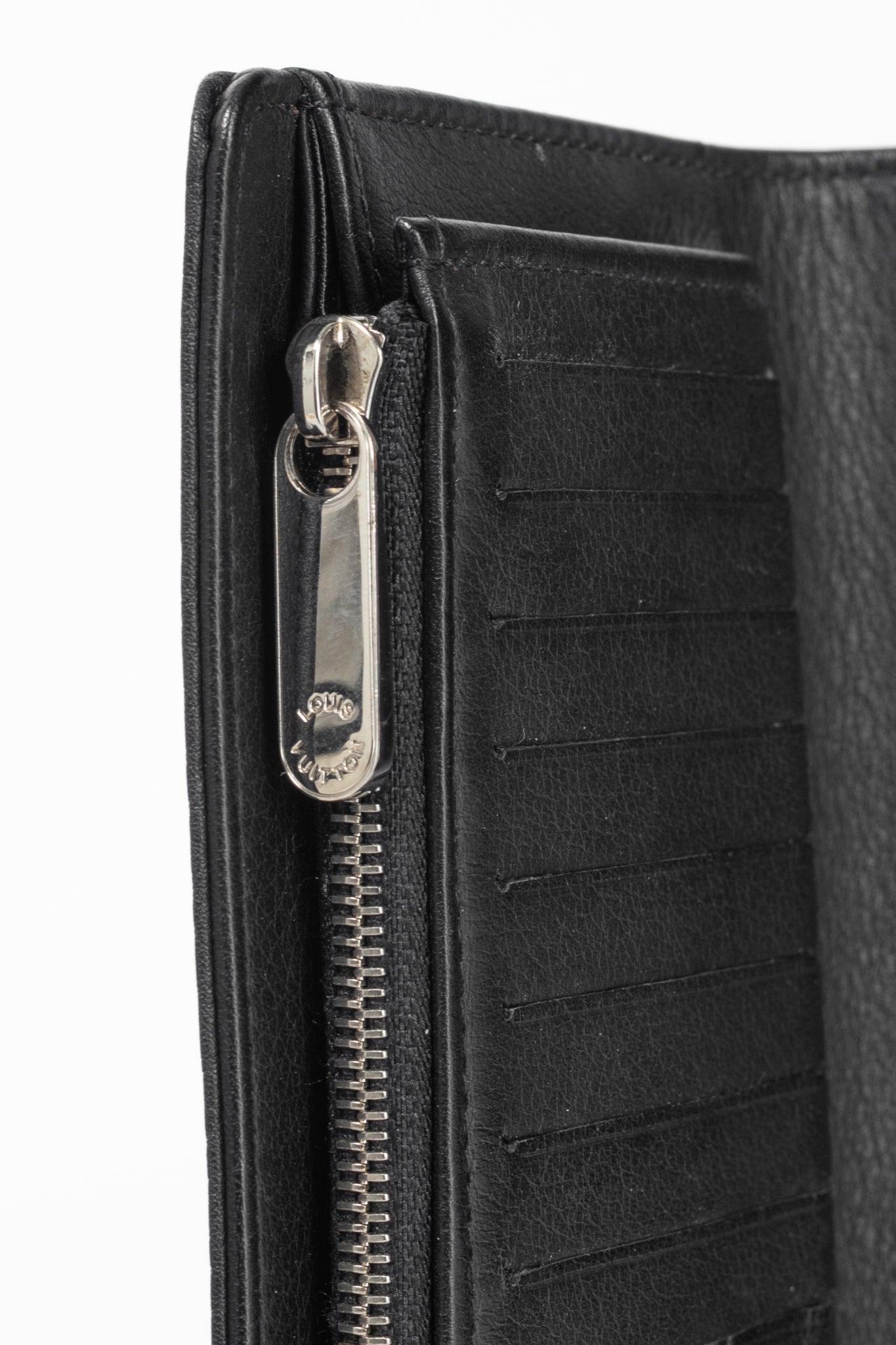 Louis Vuitton Amelia Black Mahina Perforated Leather Wallet