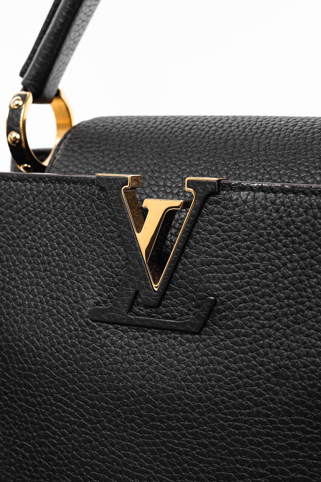 Louis Vuitton Capucines MM Black Taurillon Leather Handbag