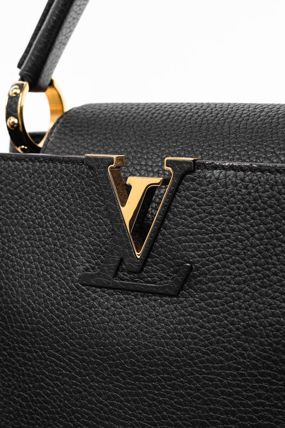 Louis Vuitton Capucines MM Black Taurillon Leather Handbag