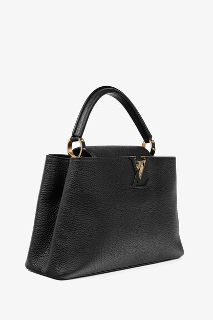 Louis Vuitton Capucines MM Black Taurillon Leather Handbag