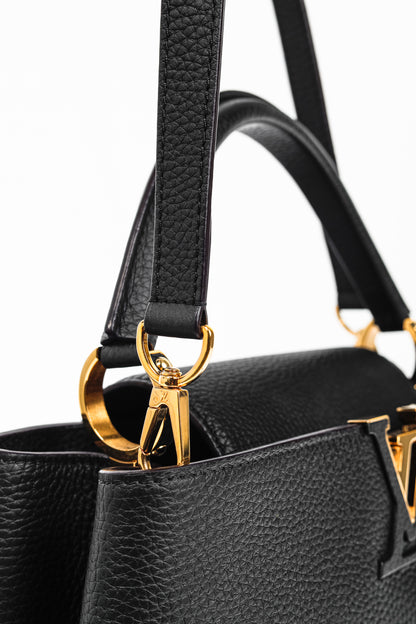 Louis Vuitton Capucines MM Black Taurillon Leather Handbag