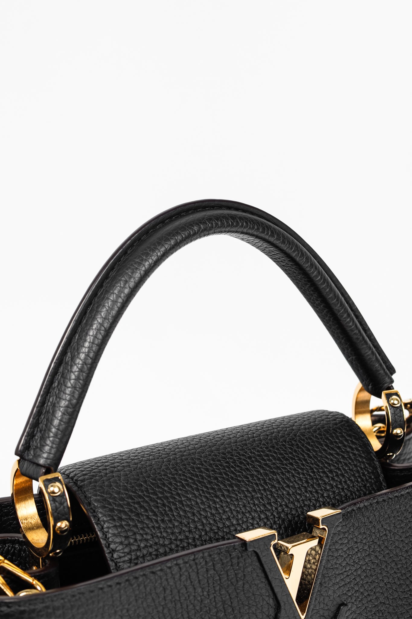 Louis Vuitton Capucines MM Black Taurillon Leather Handbag