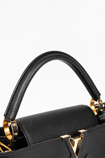 Louis Vuitton Capucines MM Black Taurillon Leather Handbag
