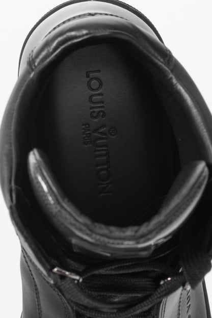 Louis Vuitton Speaker Black Leather & Damier High-Top Sneakers