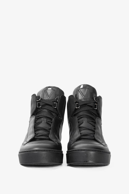Louis Vuitton Speaker Black Leather & Damier High-Top Sneakers