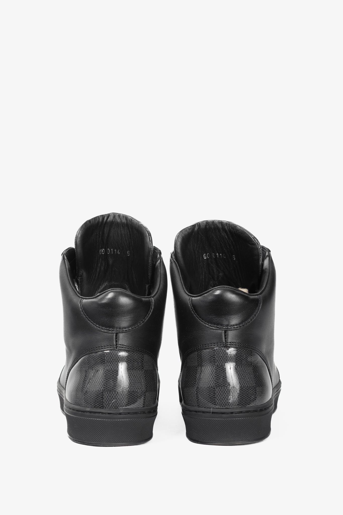Louis Vuitton Speaker Black Leather & Damier High-Top Sneakers