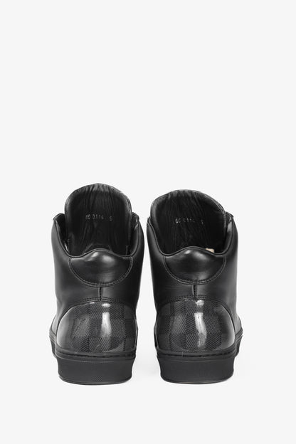 Louis Vuitton Speaker Black Leather & Damier High-Top Sneakers