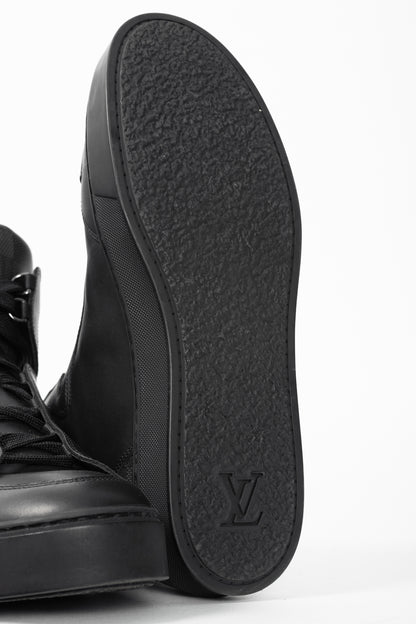 Louis Vuitton Speaker Black Leather & Damier High-Top Sneakers