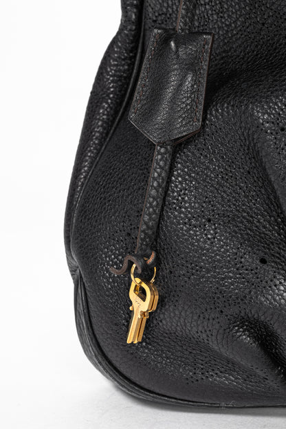 Louis Vuitton Selene MM Black Mahina Leather Hobo