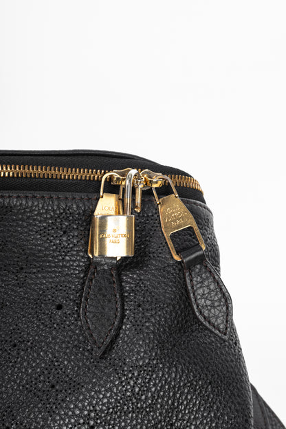Louis Vuitton Selene MM Black Mahina Leather Hobo