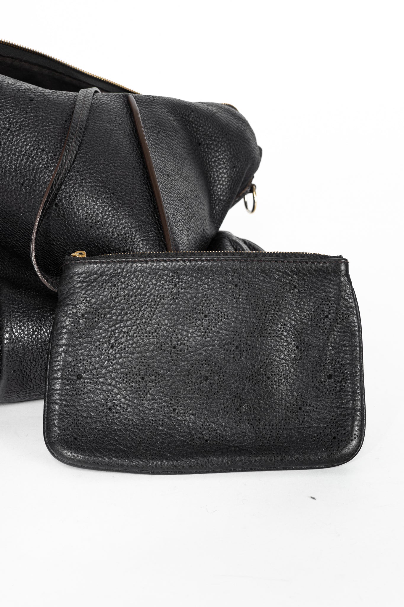 Louis Vuitton Selene MM Black Mahina Leather Hobo