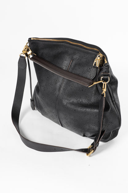 Louis Vuitton Selene MM Black Mahina Leather Hobo