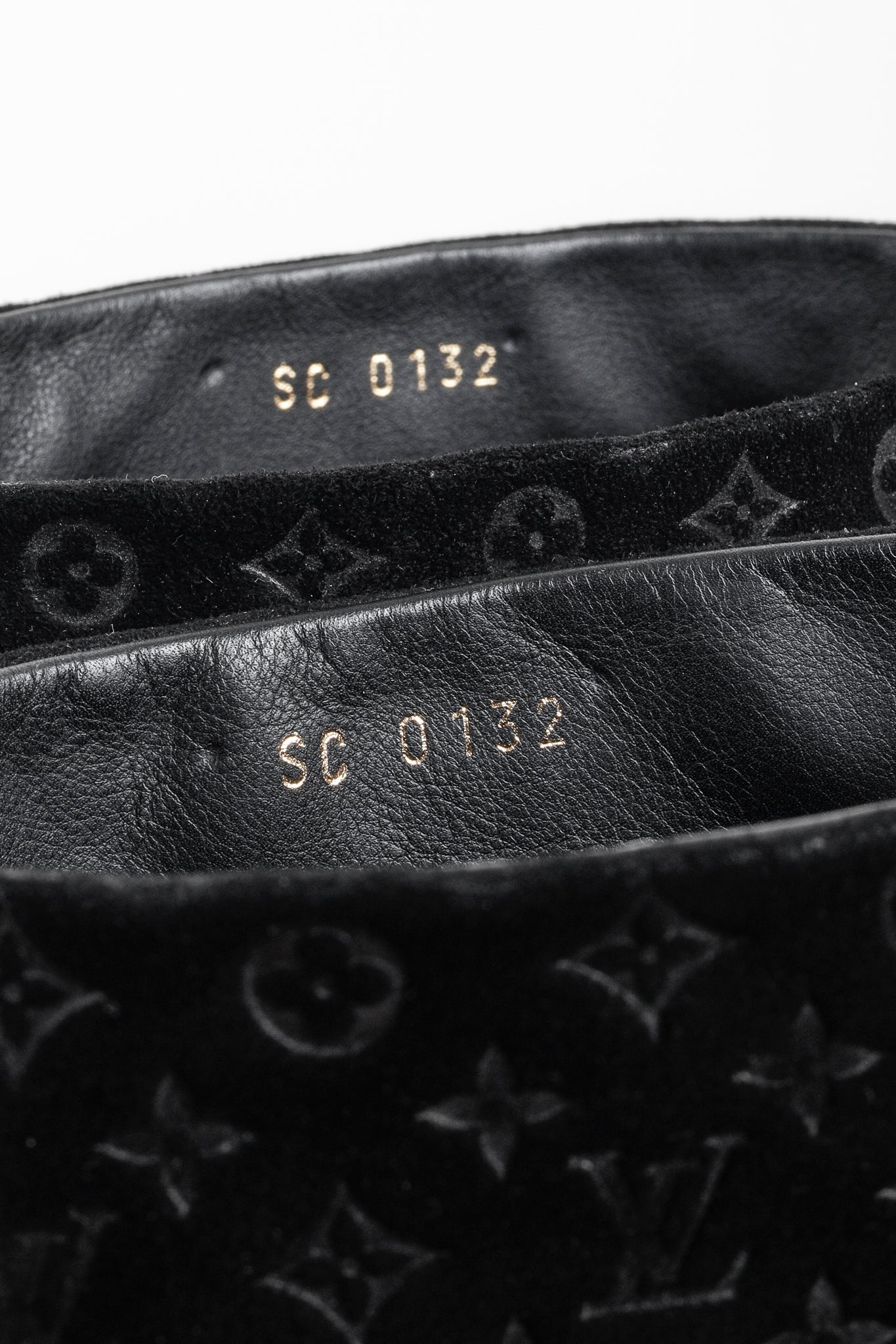 Louis Vuitton LV Monogram Tall Black Leather Platform Boots