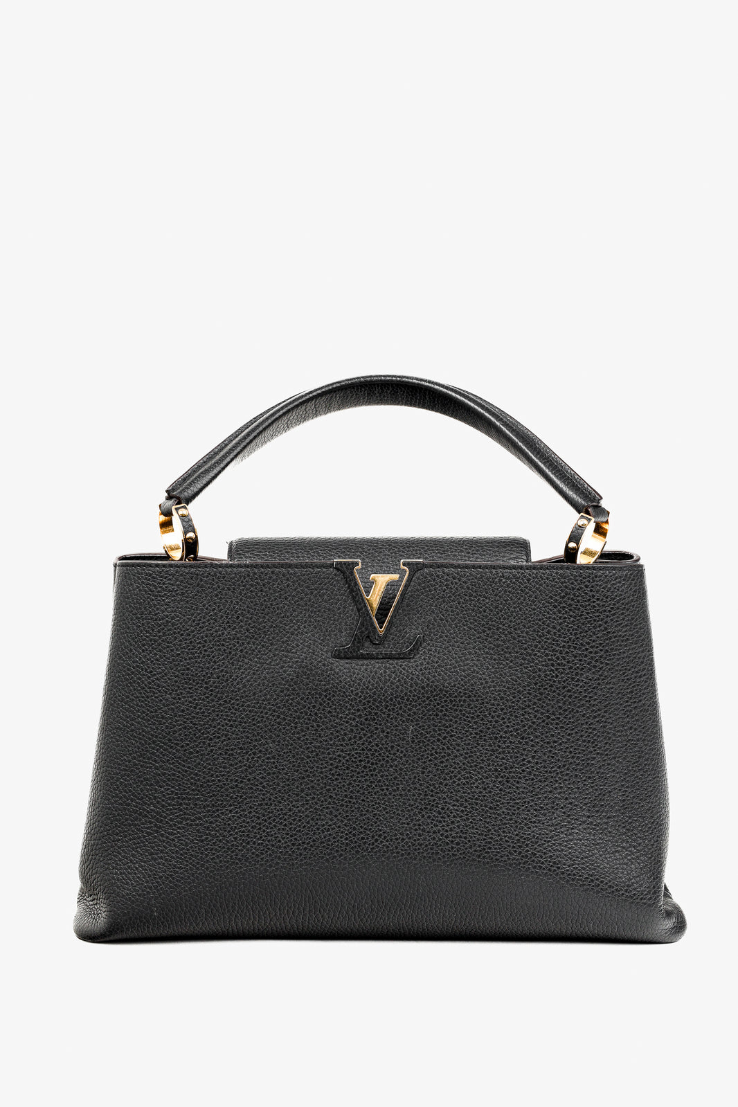 Louis Vuitton Capucines MM Black Taurillon Leather Satchel