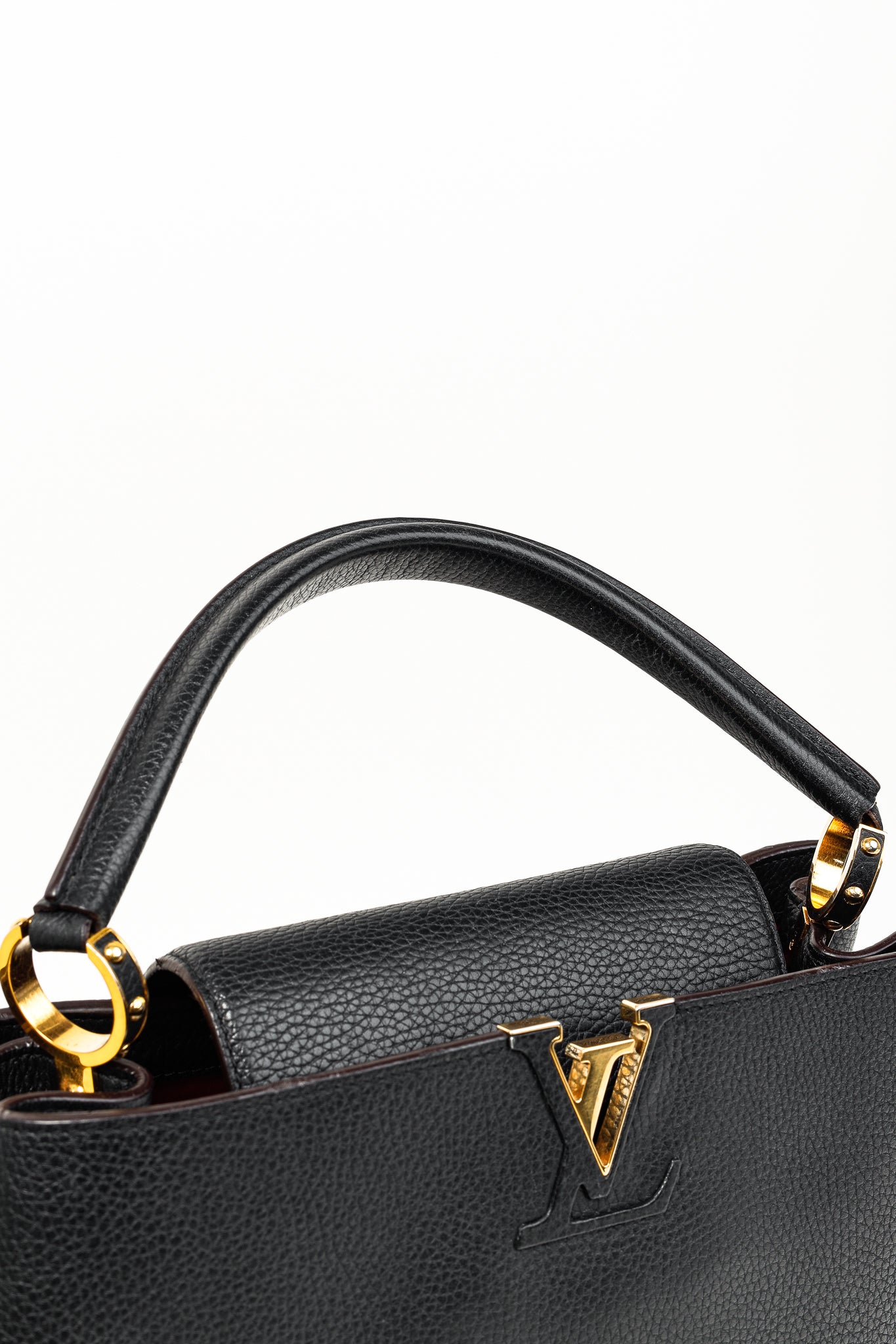 Louis Vuitton Capucines MM Black Taurillon Leather Satchel