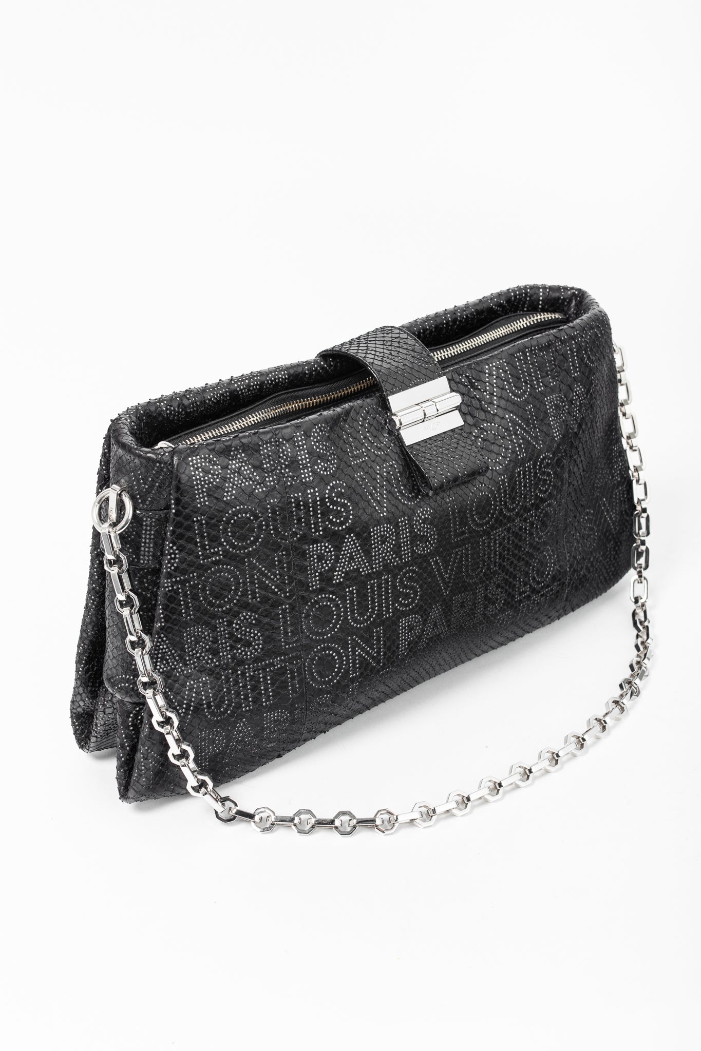 Louis Vuitton AW/08 Runway Lutece Black Perfore Python Shoulder Bag