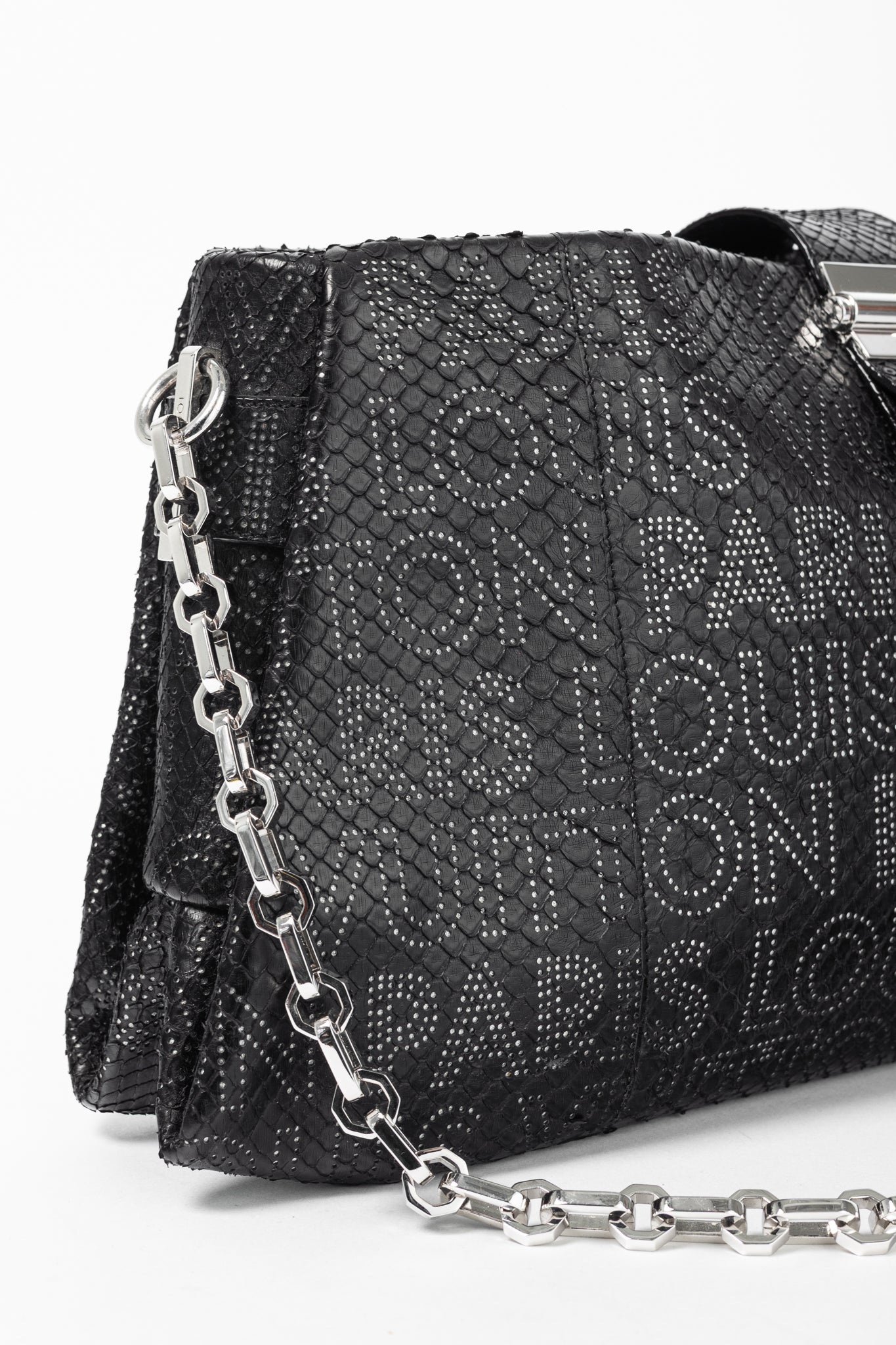 Louis Vuitton AW/08 Runway Lutece Black Perfore Python Shoulder Bag