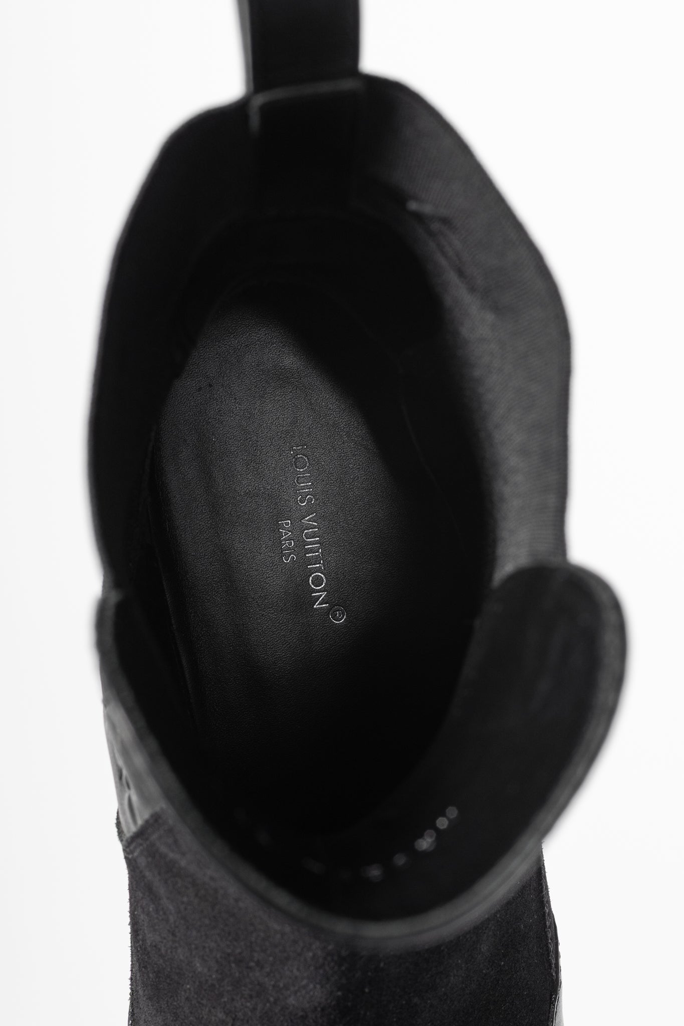 Louis Vuitton Laureate Black Suede & Monogram-Leather Platform Chelsea Boot