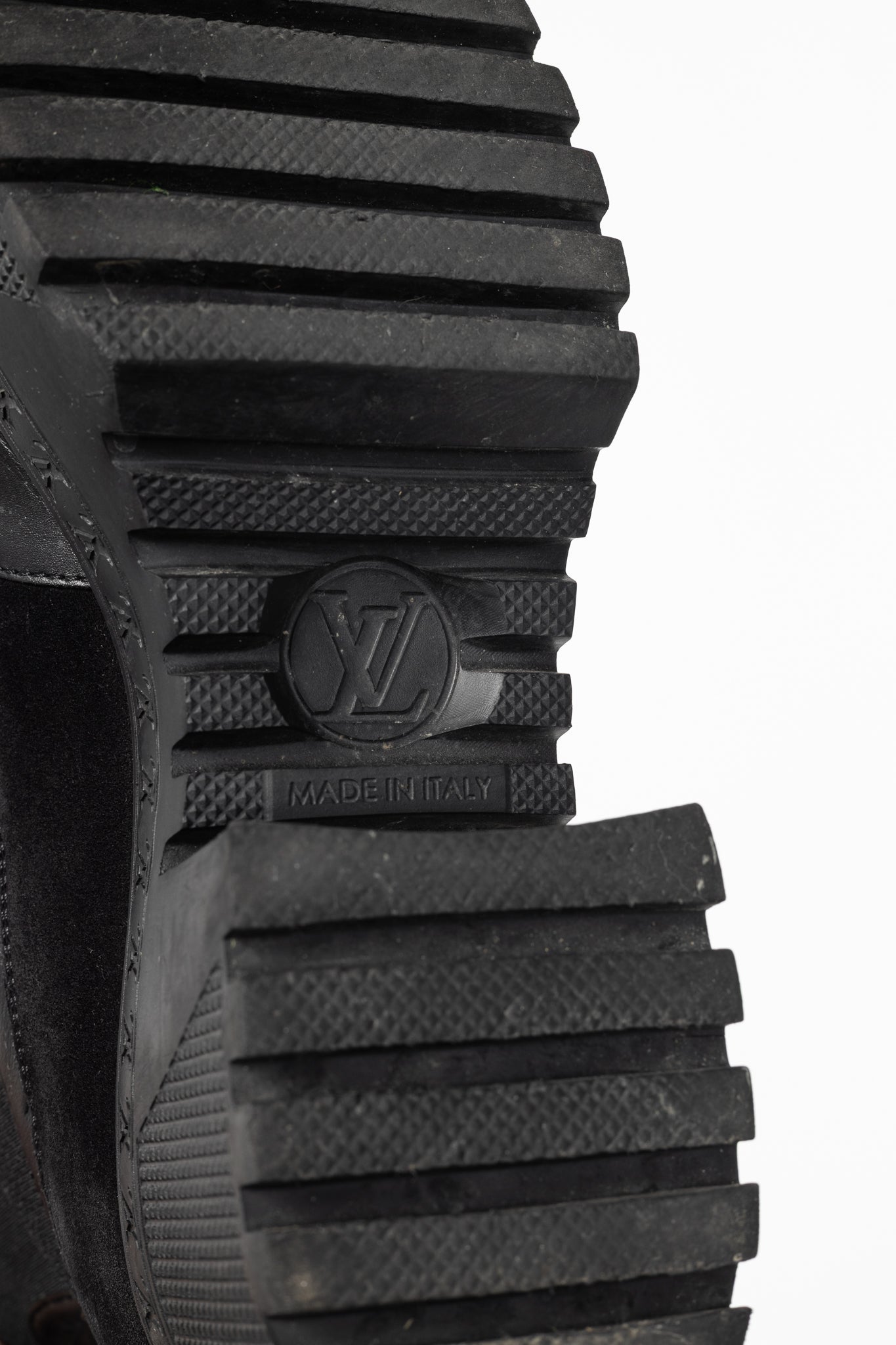 Louis Vuitton Laureate Black Suede & Monogram-Leather Platform Chelsea Boot