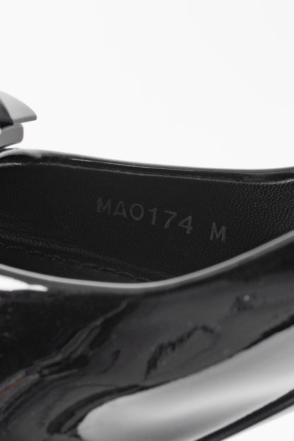 Louis Vuitton Black Patent Leather Embellished-Buckle Pumps