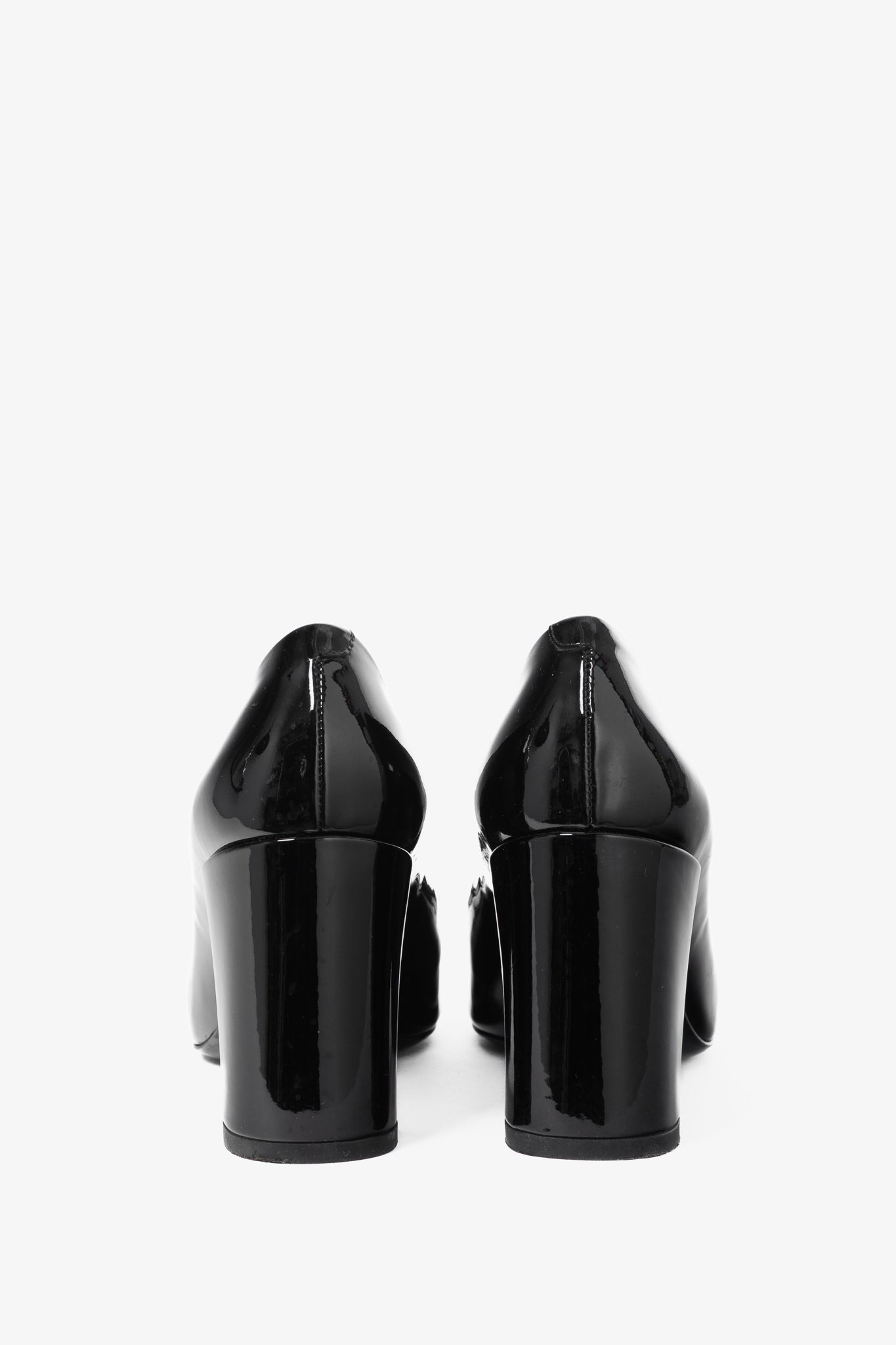 Louis Vuitton Black Patent Leather Embellished-Buckle Pumps