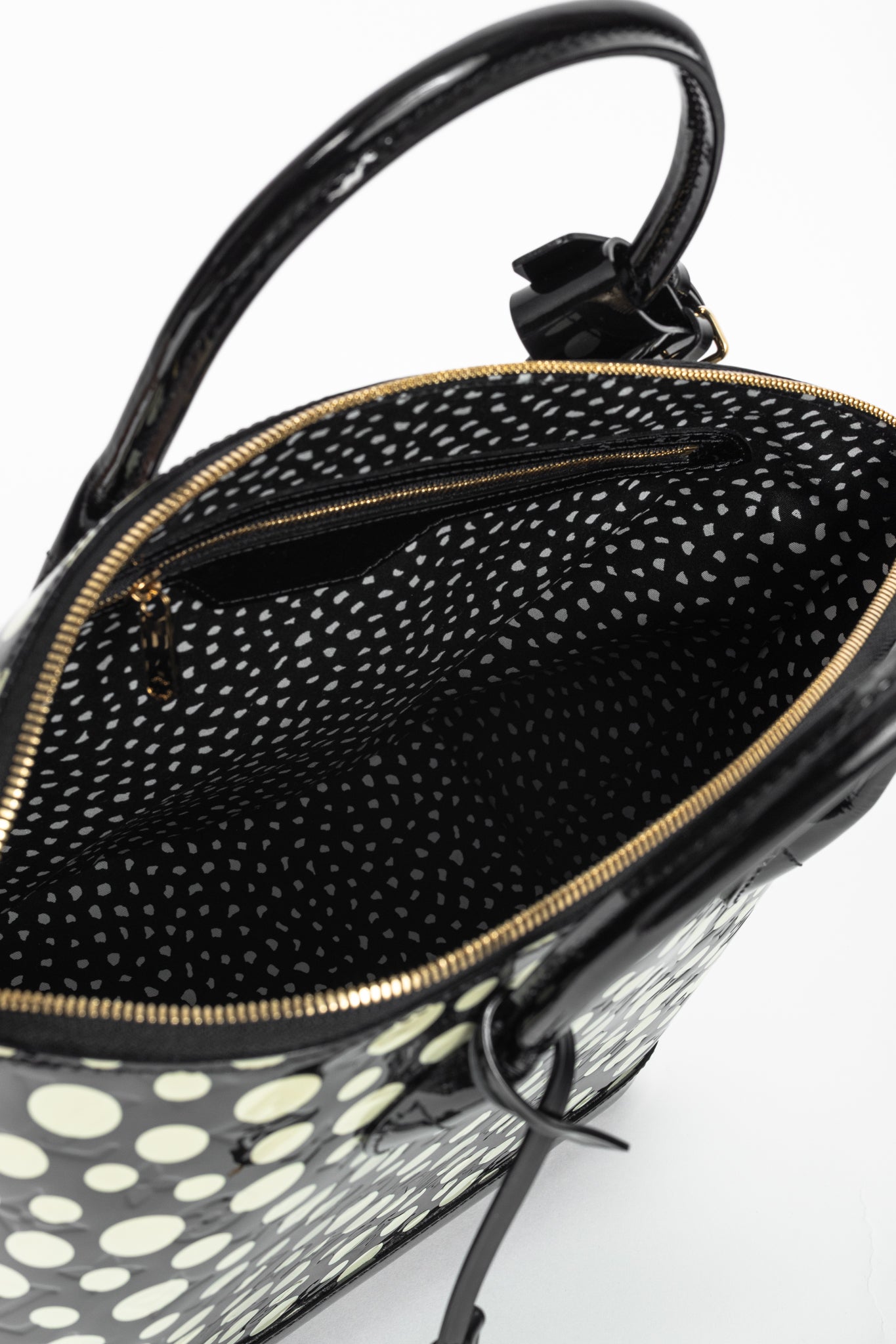 Louis Vuitton x Yayoi Kusama Lockit MM Infini Noir Monogram Vernis Dots Tote