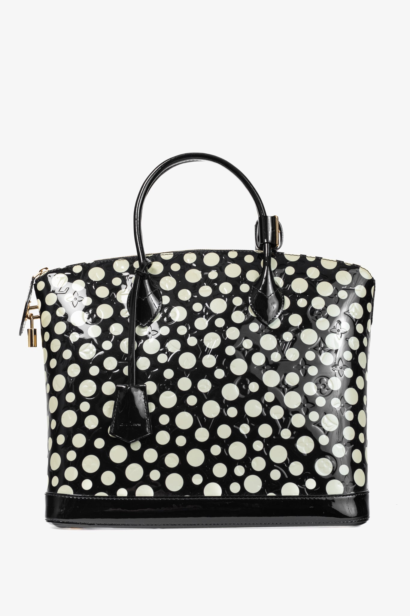Louis Vuitton x Yayoi Kusama Lockit MM Infini Noir Monogram Vernis Dots Tote