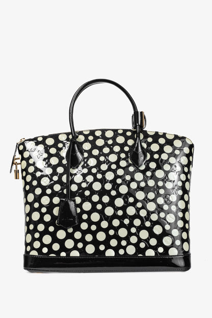 Louis Vuitton x Yayoi Kusama Lockit MM Infini Noir Monogram Vernis Dots Tote