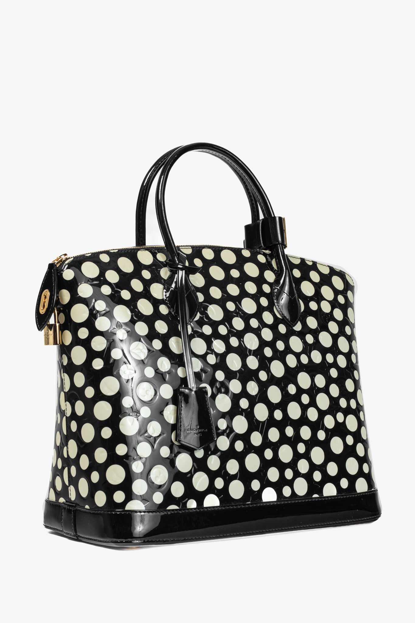 Louis Vuitton x Yayoi Kusama Lockit MM Infini Noir Monogram Vernis Dots Tote