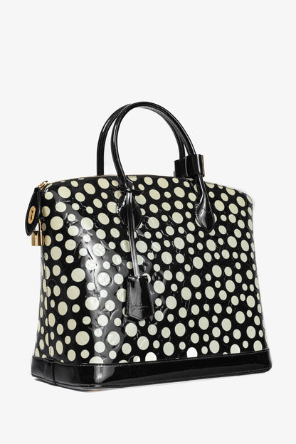 Louis Vuitton x Yayoi Kusama Lockit MM Infini Noir Monogram Vernis Dots Tote