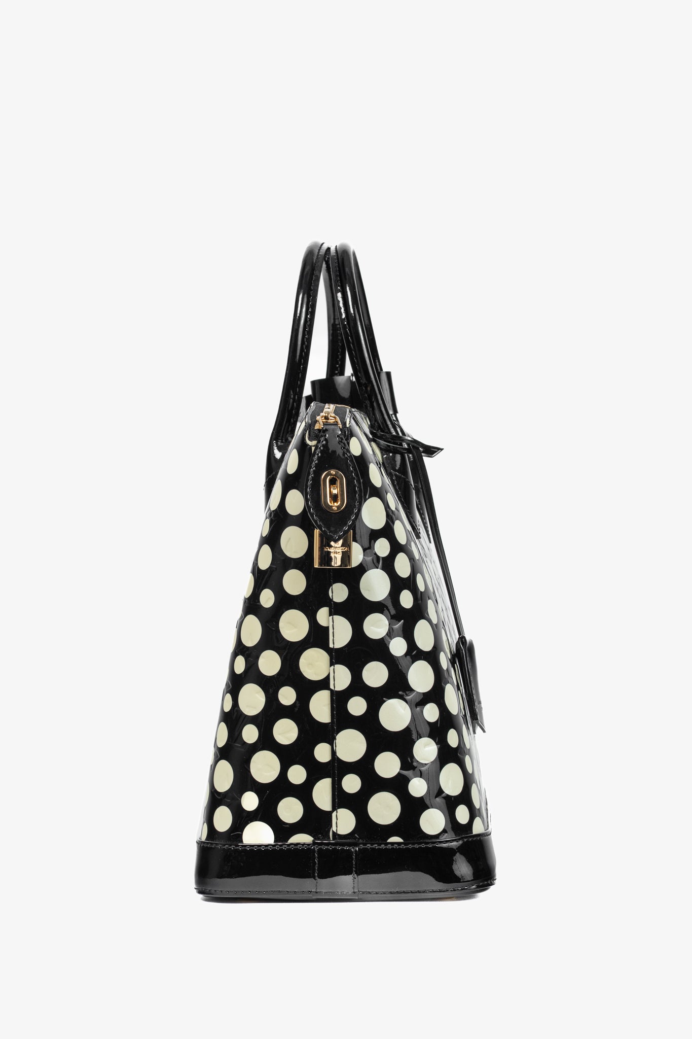 Louis Vuitton x Yayoi Kusama Lockit MM Infini Noir Monogram Vernis Dots Tote